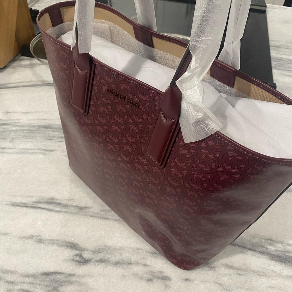 Michael Kors Wine Red Tote Bag